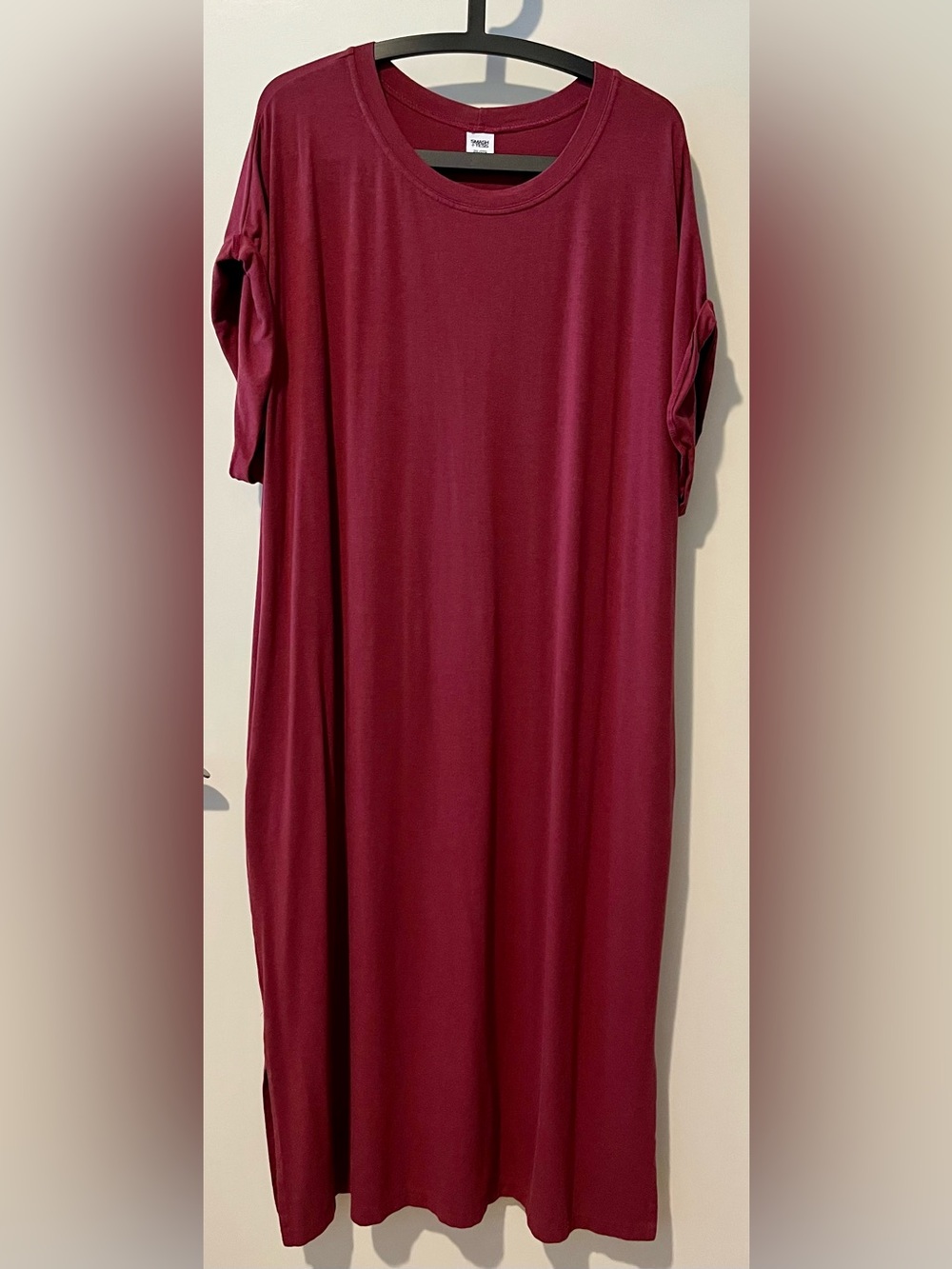 Smash + Tess Fresh Shift Midi Dress in dark cranberry, size 2X